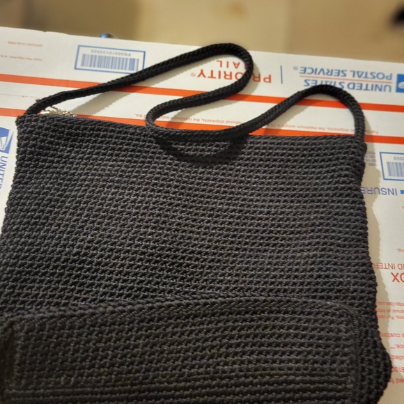 The Sak Elegant Used Black Knit Shoulder Bag - Picture 2 of 8